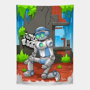 Robot Cartoon Tapestry