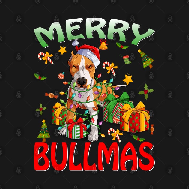 Merry Bullmas English Bulldog Ugly Christmas Dogs T-Shirt by intelus