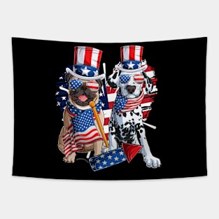 Funny 4th Of July 2021 Fourth Of July For Men's And Women's For 4th Of July Dog Lovers T-Shirt Tapestry