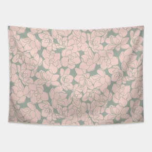 Blush and Sage Magnolias Tapestry