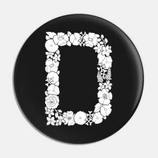 Floral Letter D Pin