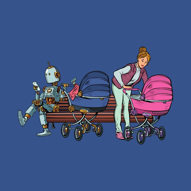 Vintage Robot Family by waltzart