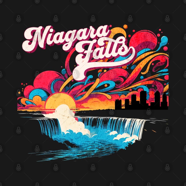 Niagara Falls Retro Vibrant Graffiti Design by Miami Neon Designs