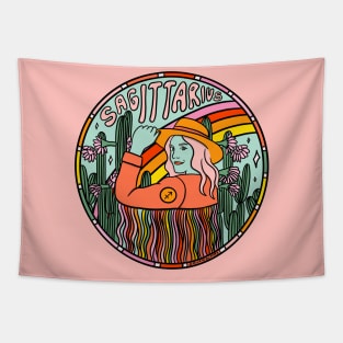 Sagittarius Cowgirl Tapestry