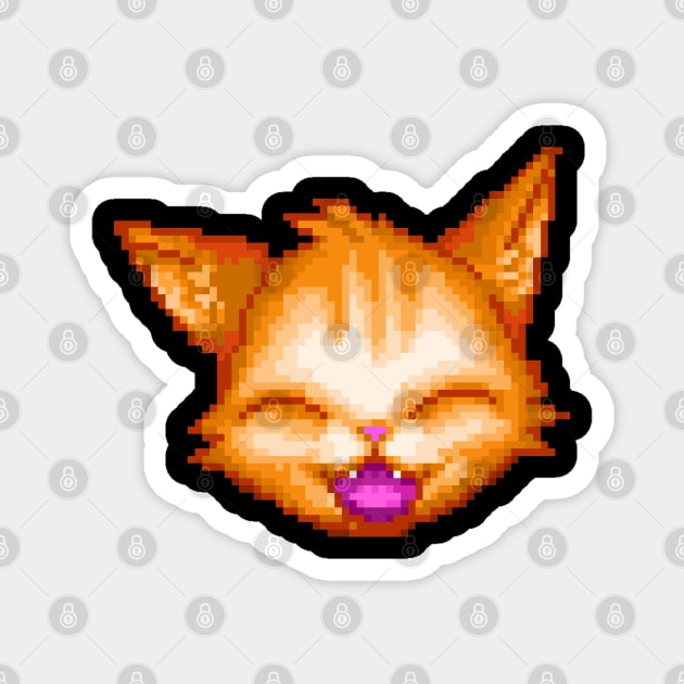 HappyCat Pixel Art Magnet by StickSicky