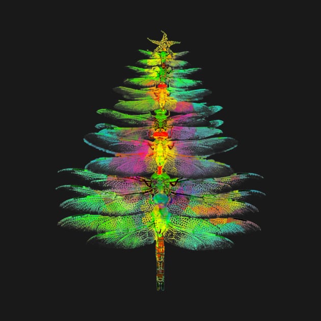 Funny Dragonfly Christmas Tree by lostbearstudios