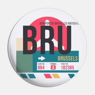 Brussels (BRU) Airport // Sunset Baggage Tag Pin