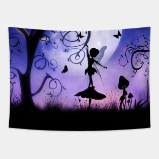 Cute fairy dancing in the night Tapestry