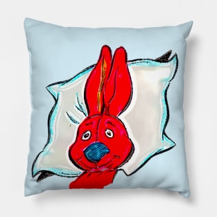 Red rabbit sleeping on the pillow Pillow