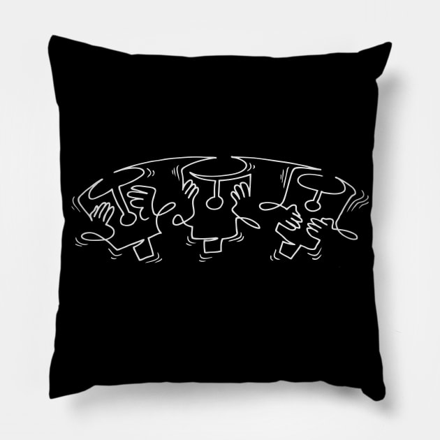 See No Evil, Hear No Evil, Speak No Evil Pillow by 2wear Grafix