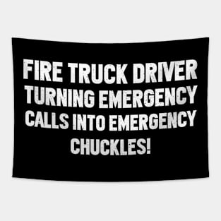 Fire Truck Driver Tapestry