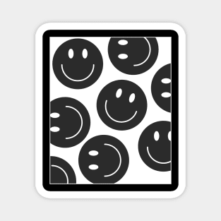 Black and White Smile Emojis Magnet