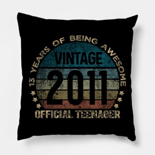 Official Teenager 13th Birthday 13 Year Old Vintage Pillow