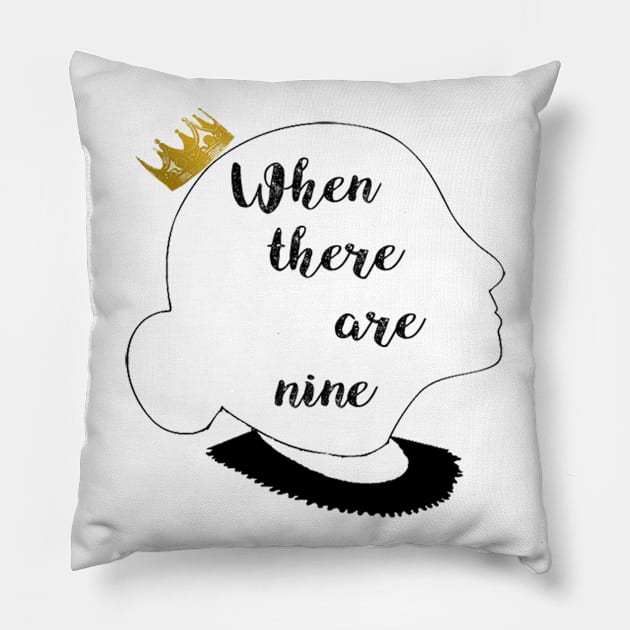 Notorious RBG Ruth Bader Ginsburg Dissent Feminist Gift Pillow by GoodArt