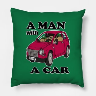 A Man With A Car Pillow