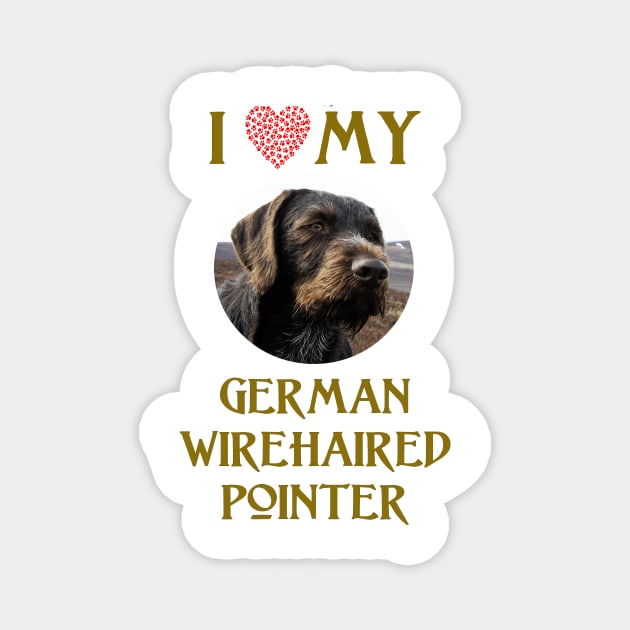 I Love My German Wirehaired Pointer Magnet by Naves