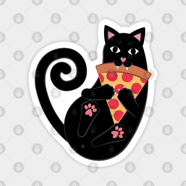 Pepperoni Pizza Cat Magnet by TinyGinkgo