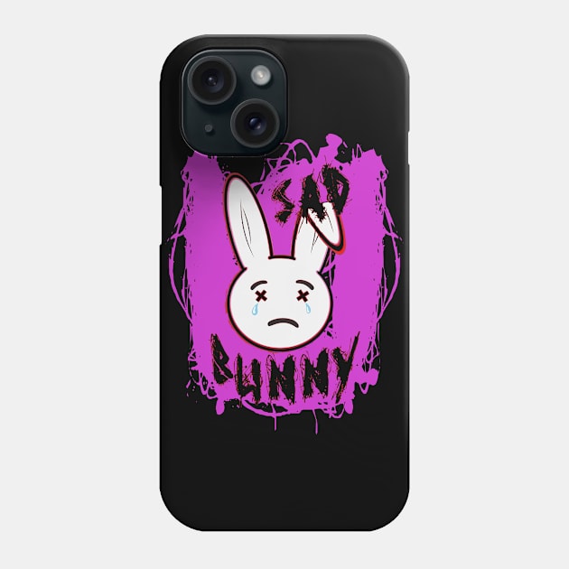 Sad Face Bunny Graphic Art Phone Case by 66designer99