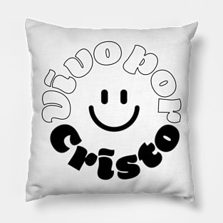 Vivo por Cristo: black Pillow