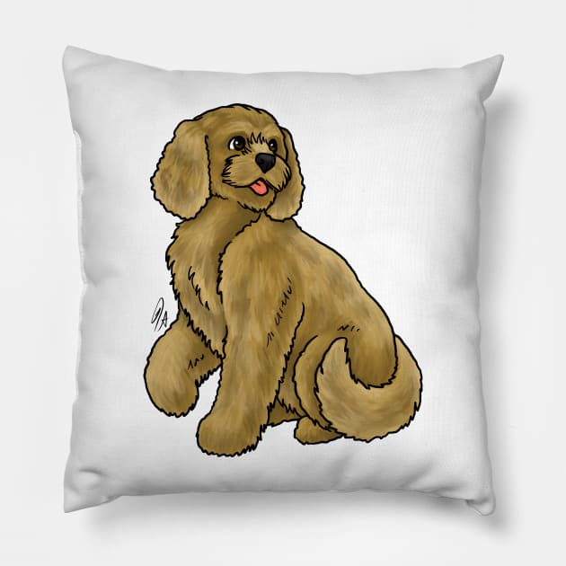 Dog - Cockapoo - Apricot Pillow by Jen's Dogs Custom Gifts and Designs