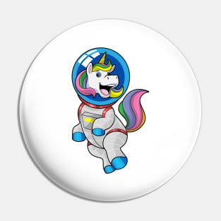 Unicorn as Astronaut in Space Pin