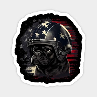 Pug as football player four Magnet