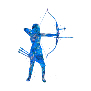 Archery girl blue art T-Shirt