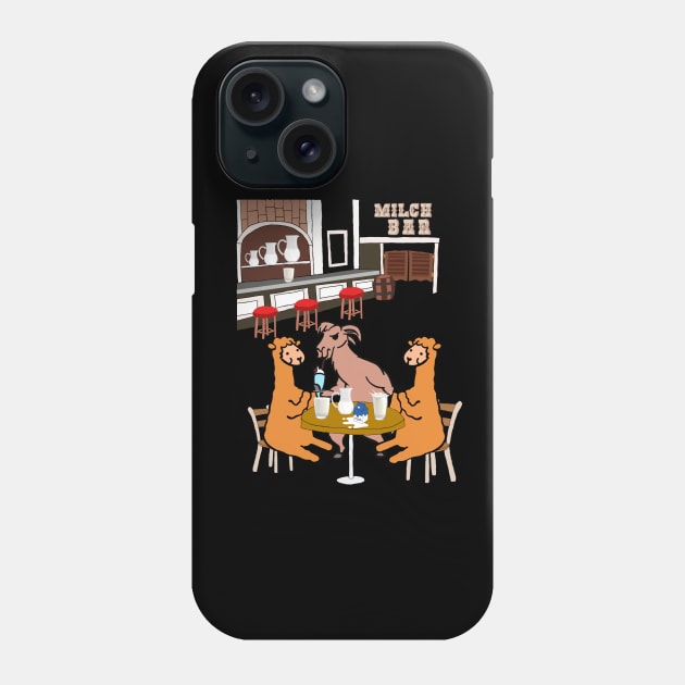 Alpaca In The Milk Bar With A Llama Phone Case by DePit DeSign