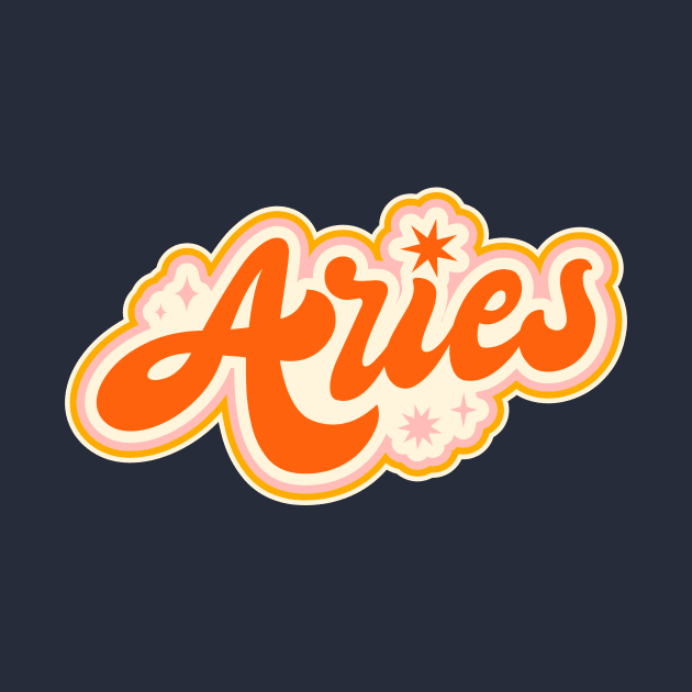 Retro Aries Horoscope Sign // Vintage Aries Zodiac Sign by SLAG_Creative