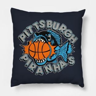 Defunct Pittsburgh Piranhas Basketball Team Pillow