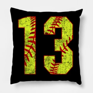 Fastpitch Softball Number 13 #13 Softball Shirt Jersey Uniform Favorite Player Biggest Fan Pillow