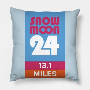 Snow Moon 24 - 13.1 Miles Half Marathon Pillow