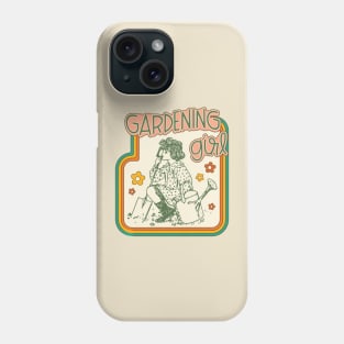 Retro Vintage Gardening Girl in the Garden Pondering Introvert Loves Plant Phone Case