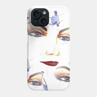 Watercolor Illustration with Feminine Elegant Eyes Phone Case