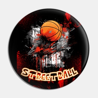 Streetball Basketball Art Pin