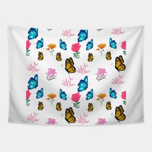 Butterflies and blooming flowers Tapestry