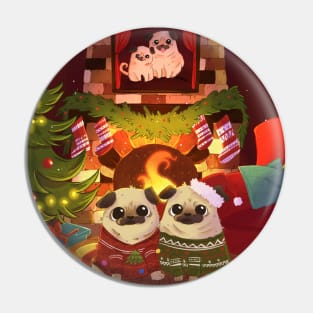 Pug Christmas Pin