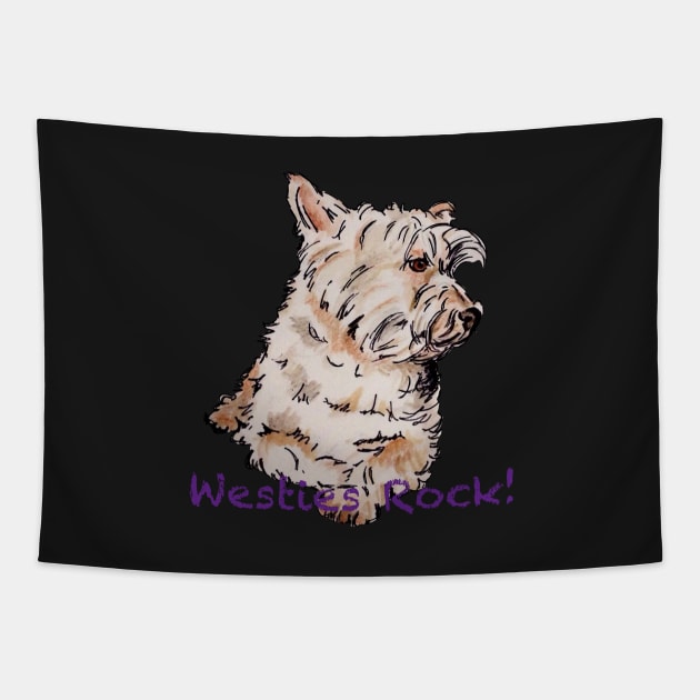 Westies Rock! 2 Tapestry by archiesgirl