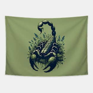 Scorpion overgrown with moss, plants and flowers Tapestry