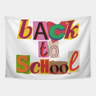 Back to school, scrapbooking collage aesthetic Tapestry