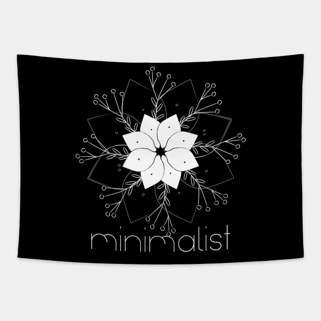 Minimalist Mandala White Tapestry by emma17