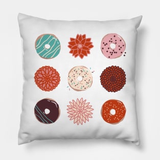 Donuts and Dahlias Pillow