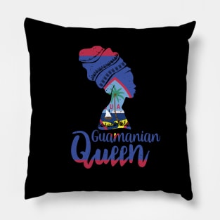 Guamanian Queen Guam Flag Afro Roots Pillow