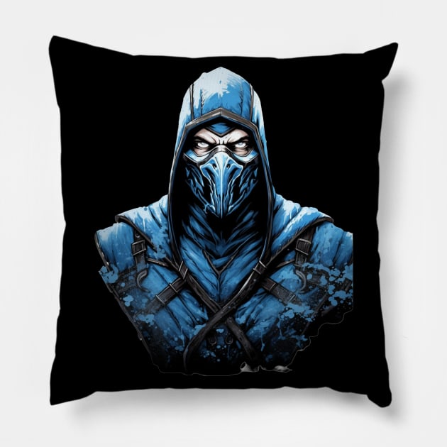 Sub Zero Mortal Kombat Design Pillow by Labidabop