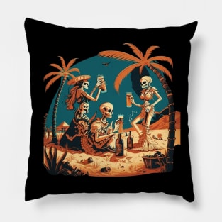 Fun time on skeleton beach Pillow