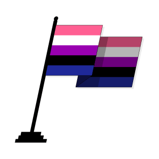 Large Waving Flag in Gender Fluid Pride Flag Colors T-Shirt