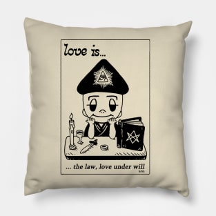 LOVE IS... the law aleister crowley magick 666 93 cartoon Pillow