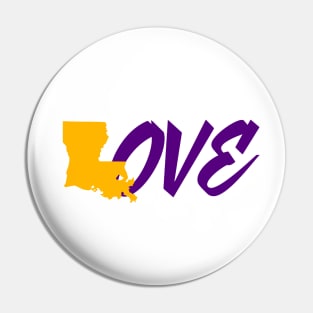 Louisiana Love - Purple and Gold Pin