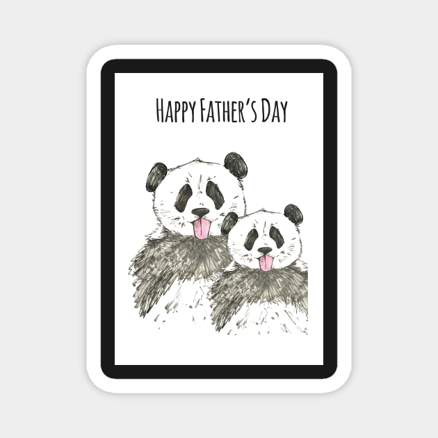 Happy Fathers day Panda Bears Magnet by drknice