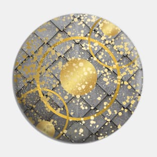 Geometric Golden Circle Abstract Pin